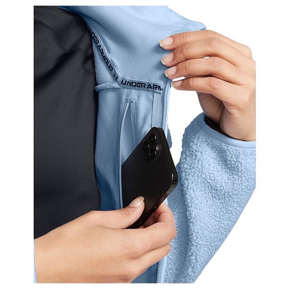 🆕 NWT Under Armour Women's Sky Blue Teddy Jacket - Picture 5 of 8